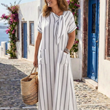 Chloé | Midi haljina s vezanim ovratnikom i džepovima
