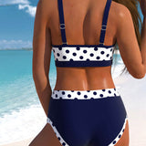Liesbeth - Bikini visokog struka s uzorkom točkica i patchwork dizajnom