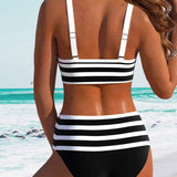 Laluna® | Bikini s visokim strukom na pruge