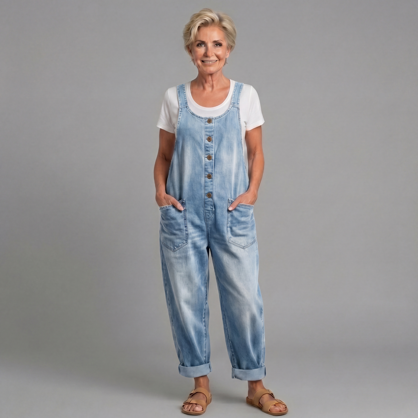 Sara - Vintage oprsnice od pamuka u izblijedjelom traperu