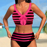 Laluna® | Bikini s visokim strukom na pruge