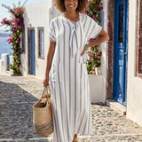 Chloé | Midi haljina s vezanim ovratnikom i džepovima