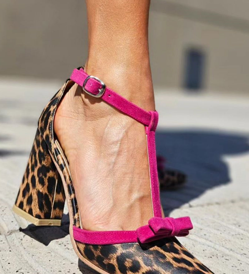Leontina - Zelene sandale s leopard uzorkom i šarenim detaljima