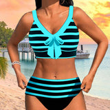 Laluna® | Bikini s visokim strukom na pruge