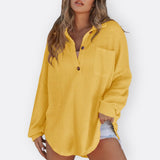 Inês - Lagan Tunika Blusa s V-Izrezom i Gumbima