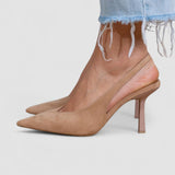 Marlena - Pumps slingback nude s tankim potpeticama