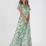 Noémie | Maxi Haljina od Cvjetnog Chiffona