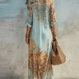 Luisa | Maxi chemisier haljina mediteranskog stila