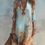 Luisa | Maxi chemisier haljina mediteranskog stila