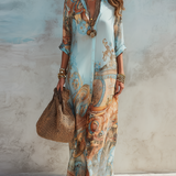Luisa | Maxi chemisier haljina mediteranskog stila