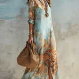 Luisa | Maxi chemisier haljina mediteranskog stila