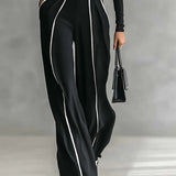 Céline | Chic set s visokim ovratnikom i širokim hlačama