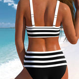 Laluna® | Bikini s visokim strukom na pruge