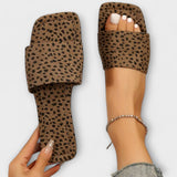 Elisabete - Ravni mokasini s leopard uzorkom
