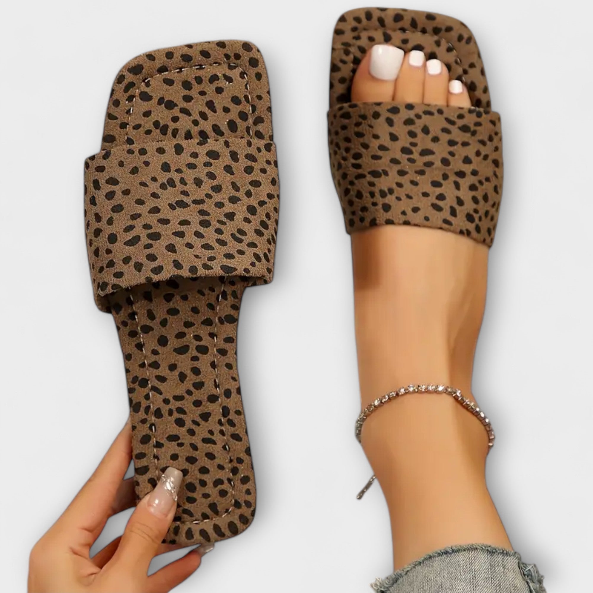 Elisabete - Ravni mokasini s leopard uzorkom