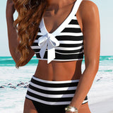 Laluna® | Bikini s visokim strukom na pruge