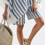 Salomé - Prugasti Set Bluze i Šortseva