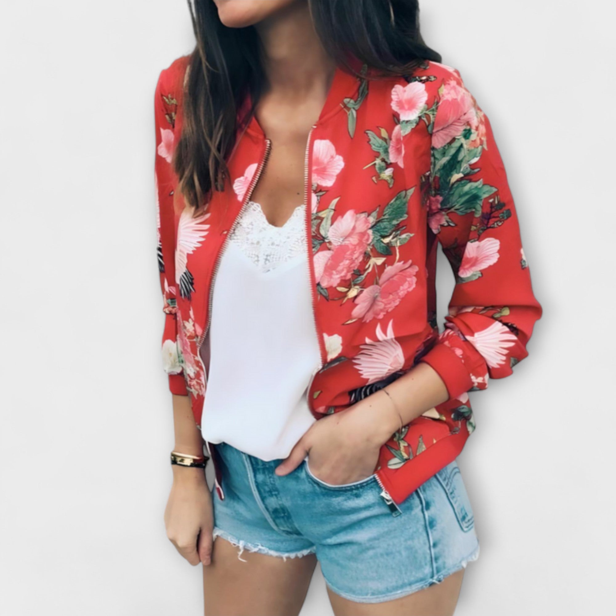 Andreia - Elegantni cvjetni bomber jakna