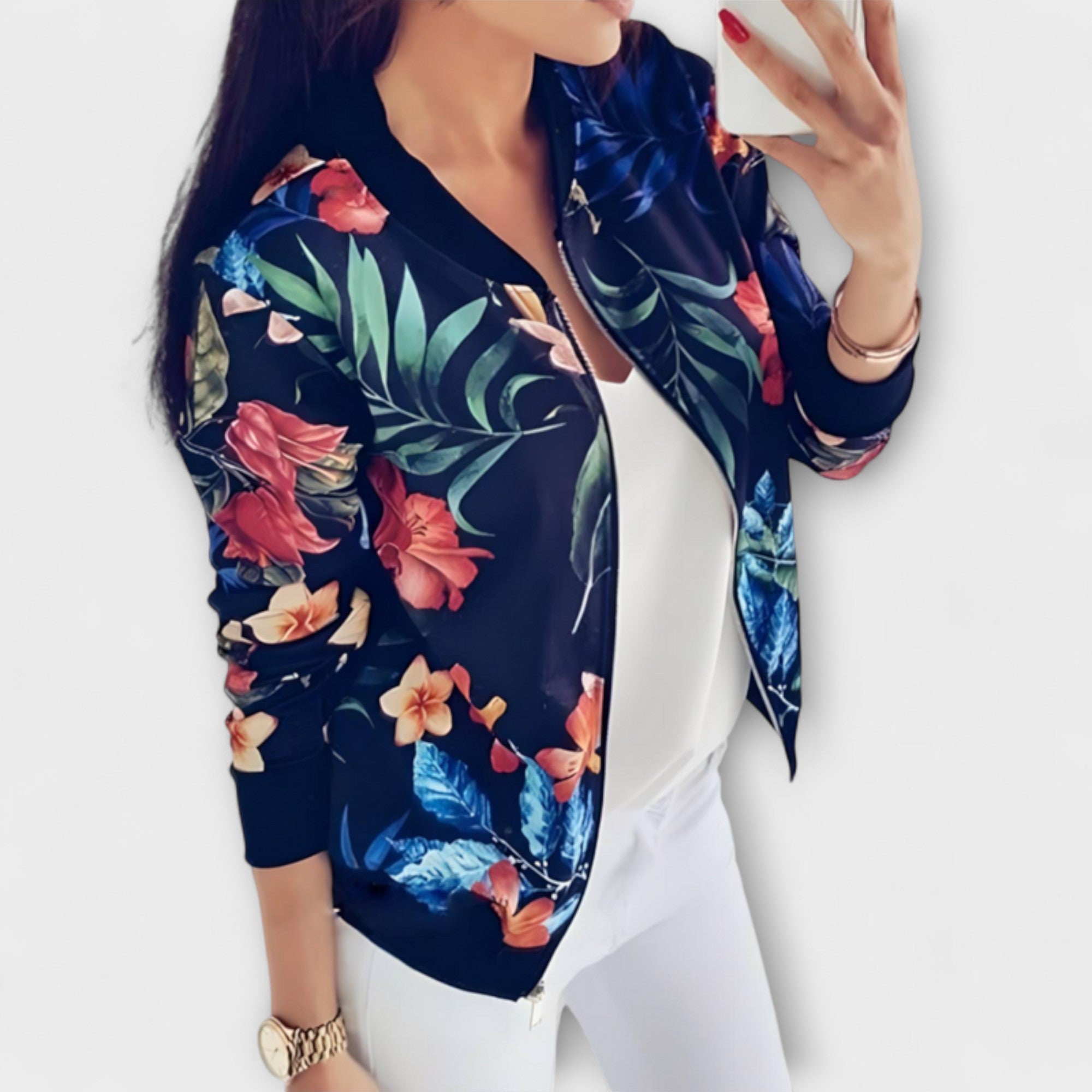Andreia - Elegantni cvjetni bomber jakna