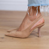 Marlena - Pumps slingback nude s tankim potpeticama