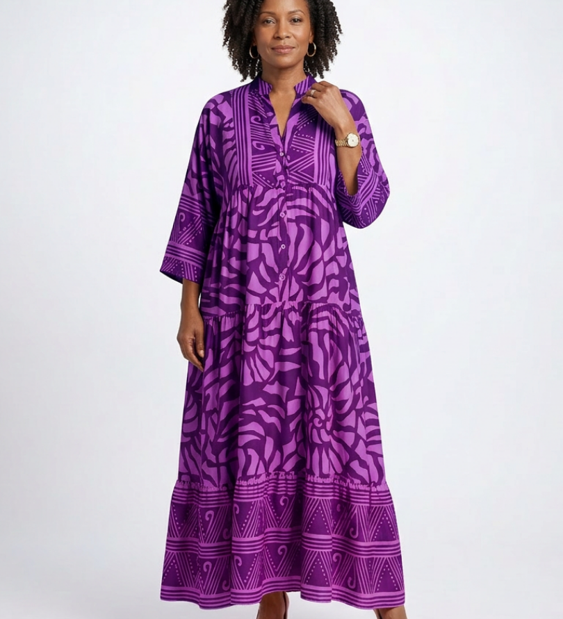 Amandine | Midi haljina s dugmadi